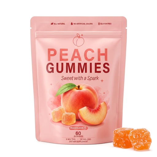 [BRSRYZA2AEFAMYDO] Spicy Peach Gummy Cubes, Maca Root & Horny Goat Weed for Energy, Vitality | Fun Treat for Men, Women & Social Moments - 60 pcs