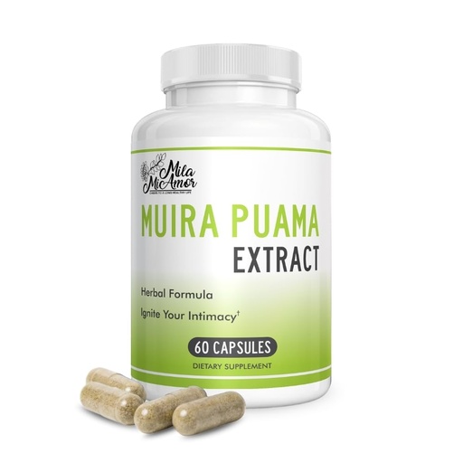 [BRSRGCD5O5YREYDX] Muira Puama Extract Capsules 550mg, Muira Puama Bark 4:1 Extract, Herbal Formula for Men and Women, Non-GMO, GMP Certified, Made in USA, 60 Capsules