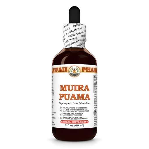[BRSRAH3QCICQKGTU] Hawaii Pharm Muira Puama Extract, Tincture for Boosting Desire and Energy, Supports Memory, Promotes Calmness, Enhances Circulation, Reduces Dark Circles, Encourages Vitality - 2 fl.oz