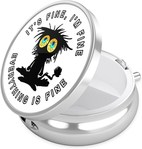 [BRSRAZINBV7GM3LK] Nipichsha Pill Box, малък калъф за хапчета за портмоне и джоб, Cute Travel Medicine Organizer, Преносима медицина контейнер за задържане на витамини, лекарства, рибено масло и добавка, смешно черна котка