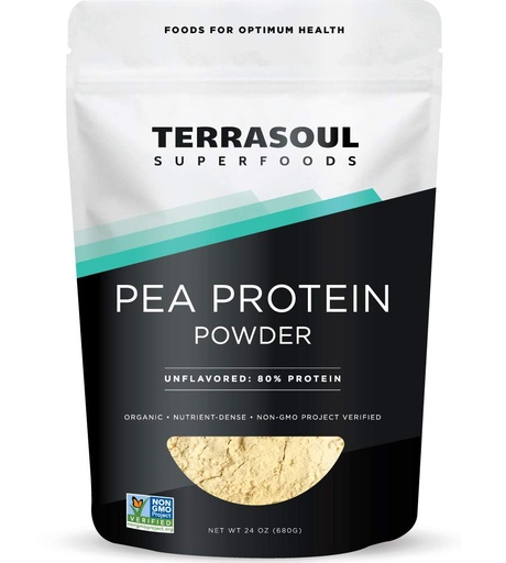 [BRSWYZL2PIARG2DP] Terrasoul Superfoods Organic Pea Protein, 1.5 Lbs - European Sourced | Unflavored | Smooth Texture