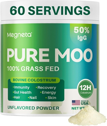 [BRSRAHATOQOWMYL3] Colostrum Toz, 12H First Milk, 50% IgG, Grass Fed Bovine Colostrum Humans- Supports Gut Health, Immune, Saç, Skin- 60 Xidmət