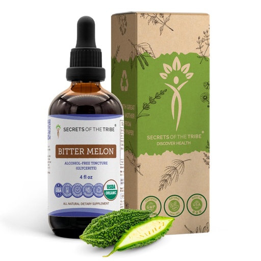 [BRSRMYI6O55RMFL6] Secrets of the Tribe Bitter Melon USDA Organic | Alcohol-Free Extract, High-Potency Herbal Drops | Made from 100% Certified Organic Bitter Melon (Momordica Charantia) Dried Fruit (4 oz)