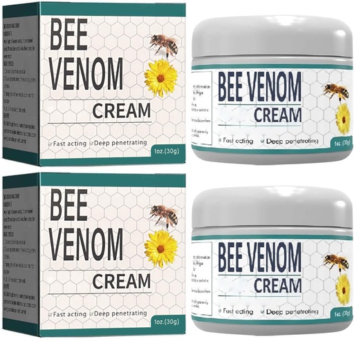 [BRSROHA2DEAR4FL2] 2PCS Bee Venom Moisturizing Cream, New Bee Venom Cream, Provides for ack,Neck,Hands,Feet Joints Etc.