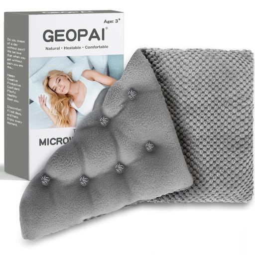 [BRSRAYLYOF4A2ALH] Microwavable Heating Pads 15 * 9", Weighted Moist Microwave Heat Pad for Cramps Neck Shoulder, Back Pain Relief, Warm Compress Rice Bean Bag Hot Pack for Muscles Ache, Joints, Unscented,1 Pack