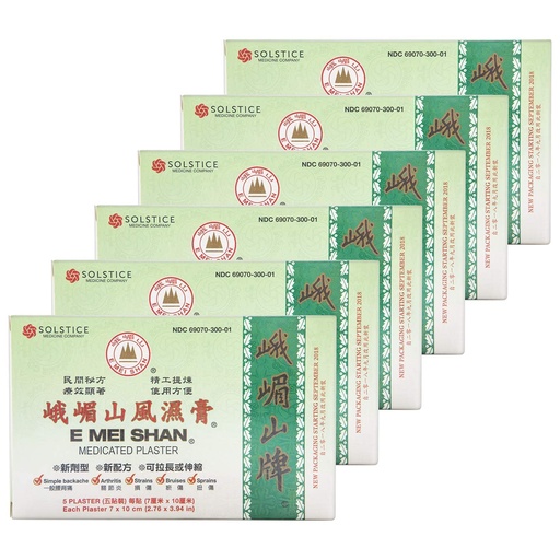 [BRSWKH34BEMRYH3E] E Mei Shan Medicated Plaster (Jako Kototsu) (5 plasters per Box) (6 Boxes) (Solstice)