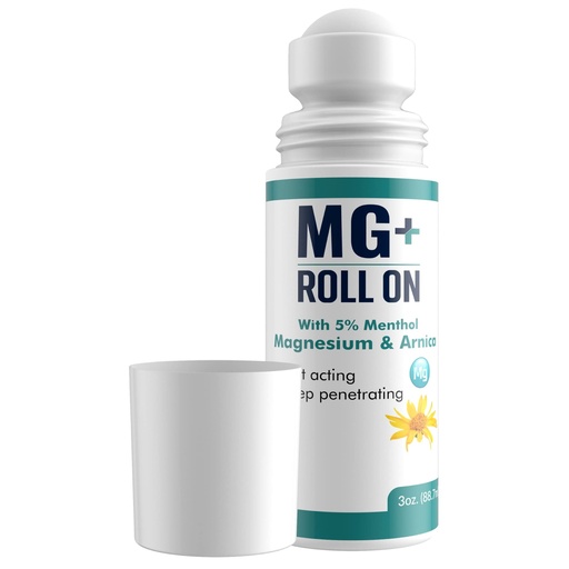 [BRSRMYYHOYHGEAY2] MG+ Magnesium Roll On for Pain Relief, with Fast Acting Arnica - 3 Oz | Made in the USA - Penetrating Menthol Roll On For Topical Pain Relief, Aches, Sore Muscle Pain