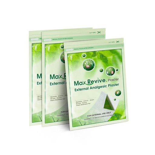 [BRSWIHD5OIHAY3T4] Max Revive® Plaster - 9 Patches External Analgesic Plaster 4.3''X5.9'' (3 Patches Per Package, 3 Packages)