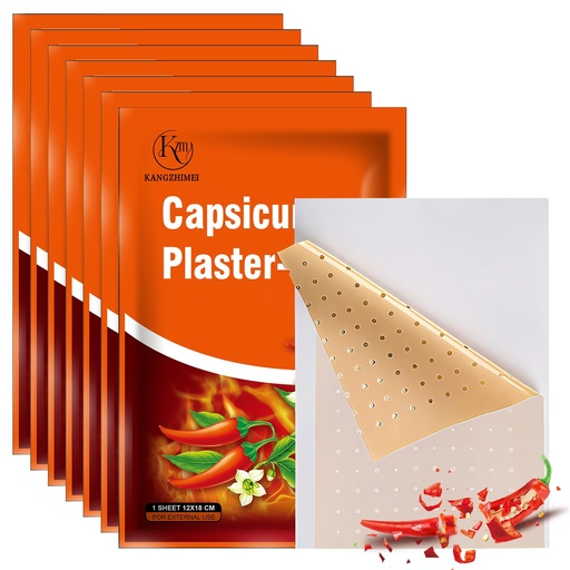 [BRSREFQOPN7WE2T3] 100 Pcs Maximum Strength Capsaicin Patches - XL Muscle and Joint Heat Patch | 4.72"x7.09" Capsicum Plaster for Back, Knee, Neck and Shoulder - Hot Capsicum Patch - Up to 8 Hours