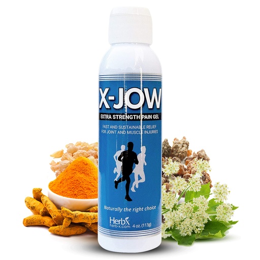 [BRSWIFATOAFWYHQ7] HerbX X-Jow Extra Strength Pain Relief Gel 4 oz - Herbal Massage Gel for Massage Therapy and Sports - Pain Terminator Cream for Muscles, Shoulders, and Joints Inflammation, Soreness and Discomfort