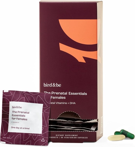 [BRSROCA2AECAOHLP] The Prenatal Essentials for Females - Vitamins to Support Pregnancy - Folic Acid, Methylated Folate, DHA (Omega-3), Choline and More - 30-Day Supply