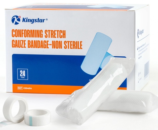 [BRSRA2T3DIPRYCDL] Gauze Rolls Bandages 4in x 4.1yds, 24 Rolls Conforming Stretch Gauze Bandage 4 Inch, Individually Wrapped Includes Medical Tape