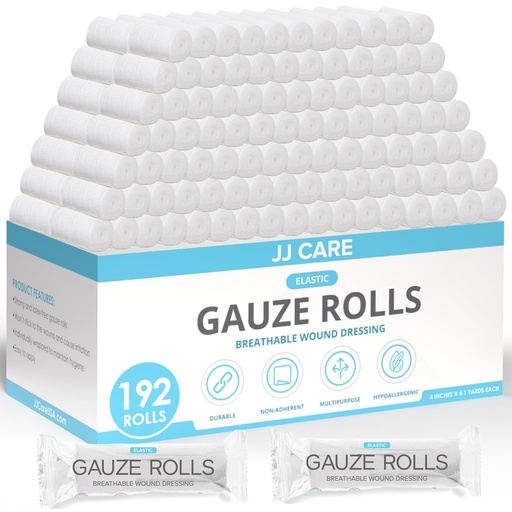 [BRSROCD2O4JWEDY6] Gauze Rolls - 192 Individually Wrapped Rolls - 4 inches x 4.1 Yards - Bandage Gauze Rolls