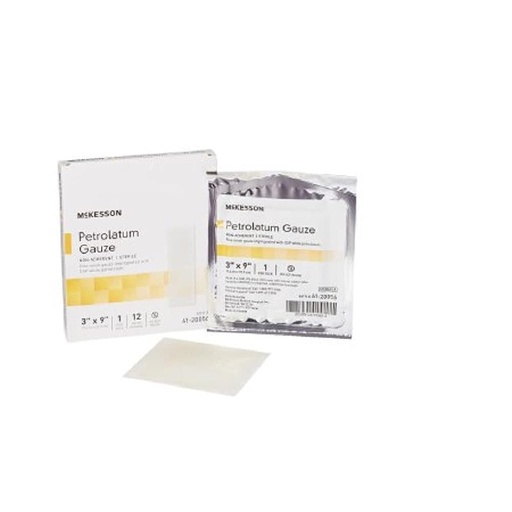 [BRSWIYAKOV6WGHLK] McKesson Performance Petrolatum Impregnated Gauze 3"X9" Sterile - Box of 12 - Model 61-20056