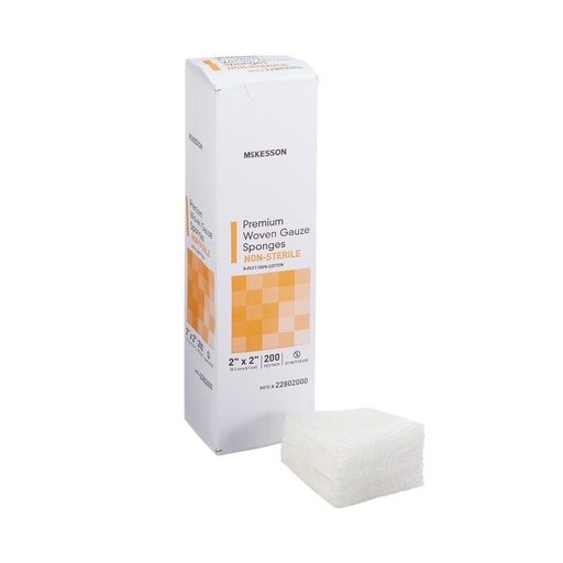 [BRSWGGL3DECWOYDU] McKesson Woven Gauze Sponges, Non-Sterile, 8-Ply, 2 x 2 in, 1 pk | 100% Cotton
