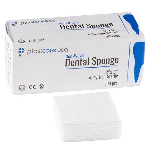 [BRSROCQFCIBGEE3V] 200 Gauze Pads 3x3 - Soft 4-Ply Non Woven Gauze Sponges - Non Sterile Dental Gauze & Esthetic Wipes - All Purpose Medical Gauze Squares for First Aid, Surgical, Wound Dressing
