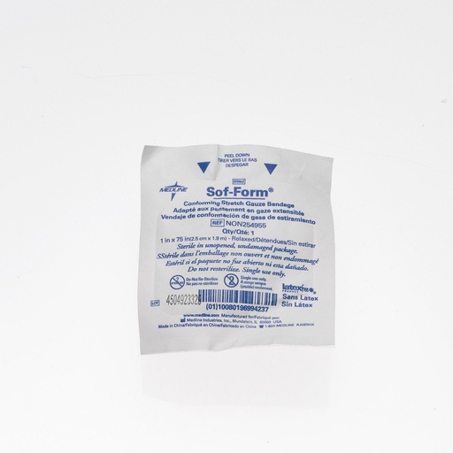 [BRSWIZ3ZAAJR6FTU] Medline Sterile Conforming Stretch Gauze Bandages, 1" x 75", Ideal for Wound Care, Pack of 12