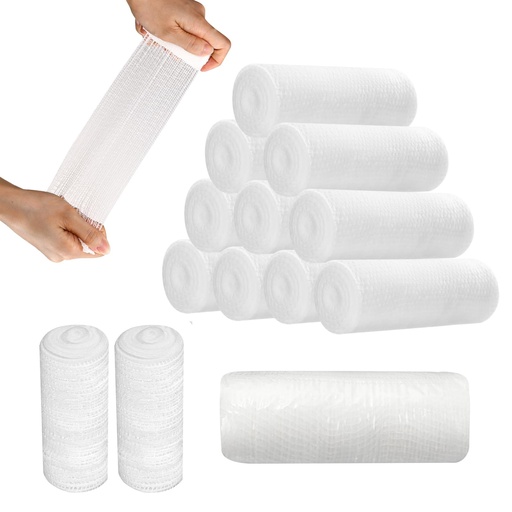 [BRSRGHQOOQFQOELV] 12 Rolls Stretch Gauze Bandages 3" x 2.1yd Gauze Rolled Bandage Tape Cotton Elastic Gauzes for Woulds Injuries and Surgery After Care