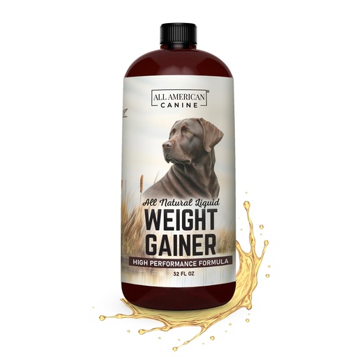 [BRSRECYBBUGWKAD3] All American Canine Dog Weight Gainer Liquid – High Calorie Dog Food Supplement for Rapid Weight Gain, Mass, and Recovery – Appetite Stimulant – 120 Servings
