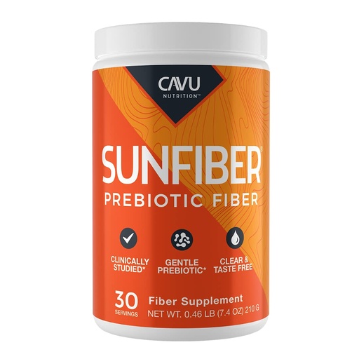 [BRSW2EDRCUFGCGQ7] CAVU Sunfiber Soluble Prebiotic Fiber, Tasteless, Low-FODMAP, 30 Servings | Tasteless soluble guar fiber; dissolves clear; low-FODMAP; for daily gut & digestive regularity.