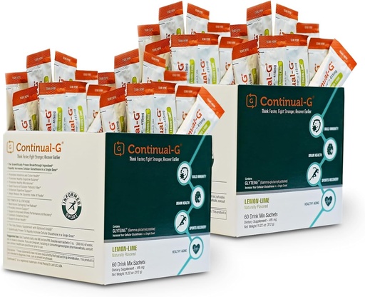 [BRSRMGI2CEHAO3DG] CONTINUAL - G Powder - Clinically Proven Cellular Glutathione Precursor | Benefit of Glyteine & Sunfiber | Immune Support, Master Antioxidant, Detox, Brain Health & Skin Care | 120 Sachets