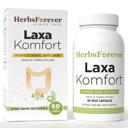 [BRSWIYIHOJ4GA2A7] Laxa Komfort - Gentle Laxative | Natural Gut Health,Bowel Cleanse,Gas, Fast-Acting, Colon Health-with Triphala,Ginger,Fennel, Rose Petal 9 Ayurvedic Herb Extract | 60 Veg Capsule | 800mg