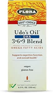 [BRSWIY37OUHRMD3Y] Flora - Udo's Oil DHA 3-6-9 Blend - Vegan Eye & Brain Health Supplement - Vegan Omega-3 & Omega-6 - Contains Sunflower & Flax Seed Oil - Kosher & Organic - Keep Chilled - 8.5 fl. oz.
