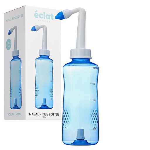 [BRSRGYL4CABA4G34] ECLAT Nasal Rinse Bottle - Gentle Pressure Nasal Irrigation, Total Control Smart Auto Flow On/Off Valve, BPA-Free Nose Wash Cleaner Sinus Clearer for Kids & Adults (500mL, Bottle Only)