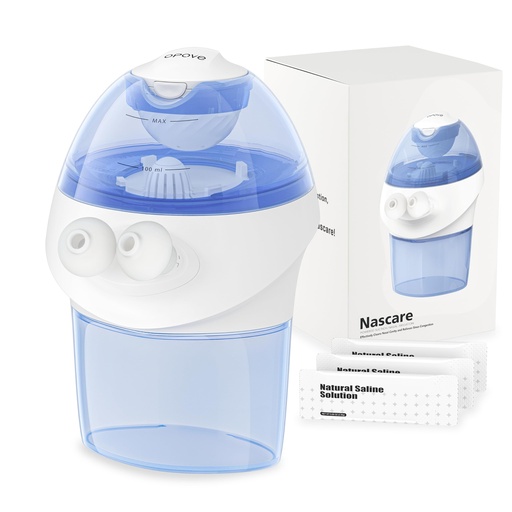 [BRSRYYDROIHQE2Q2] Opove Nasal Irrigation System, Sinus Rinse Kit with 15 Salt Packets | Self-Cleaning & Automatic Waste Collection, Rechargeable Sinus Rinse Bottle for Relieving Nasal Discomfort