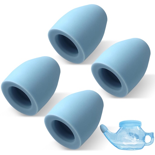 [BRSREZIRCEDRYALX] Calvana (4-Pack) Neti Pot Nasal Tips, Compatible with SinuCleanse Soft Tip Neti-Pot Nasal Rinse System, Food-Grade Silicone, BPA-Free & Latex-Free