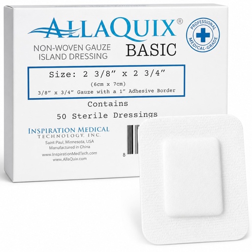 [BRSREGT4CMFRSYI3] Basic Non-Woven Sterile Gauze Island Dressing (Box of 25) Advanced Wound Care – Medical-Grade Adhesive Gauze Pads (2 3/8" x 2 3/4" (Box of 50))