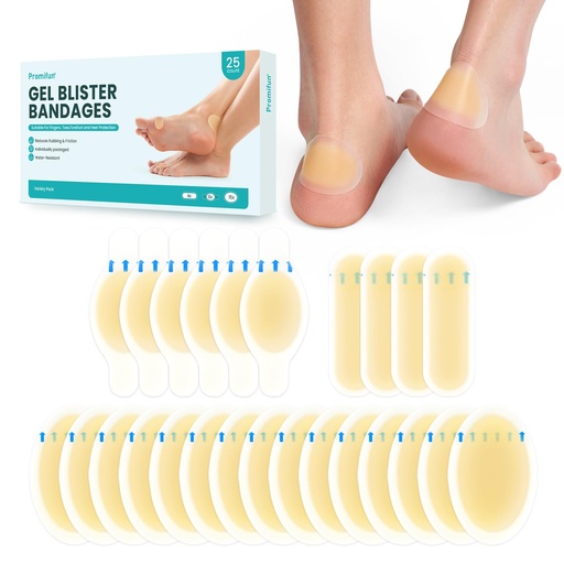 [BRSREFDYCVYWAYI6] Gel Blister Pads - Promifun 25ct Waterproof Hydrocolloid Bandages for Feet, Toe, Heel - Blister Cushions for Prevention & Recovery - Blister Bandages Tage for Travel, Daily, Wedding (Variety Pack)