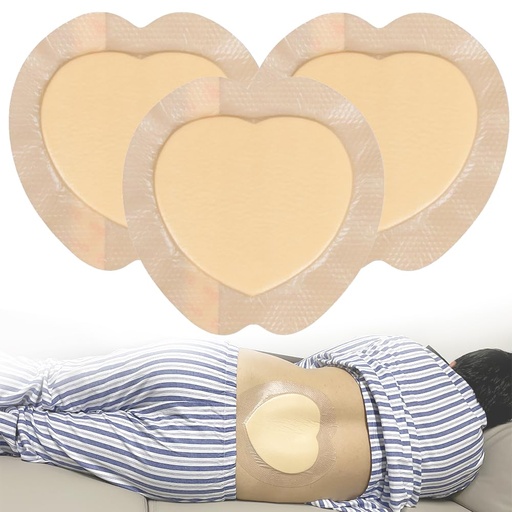 [BRSW2CQBOIOWKF3F] Sacral Foam Wound Dressing - Pressure Adhesive Pad for Elderly Bedridden, Sterile Individual Packaging, 3 Pcs (7"x7")