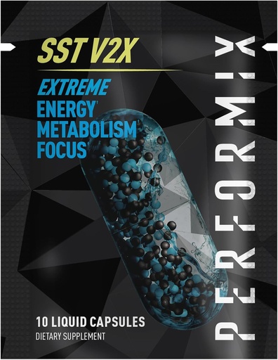 [BRSROAYEC4PQKFDK] PERORMIX - SST V2X - Pre Workout - 300 mg Caffeine - Phụ trợ năng lượng - Không có tai nạn - Mục tiêu phù hợp - Nootropic - Timed-Release for All Day Focus, Mood & Eat - Men & Women - 10 Capsules