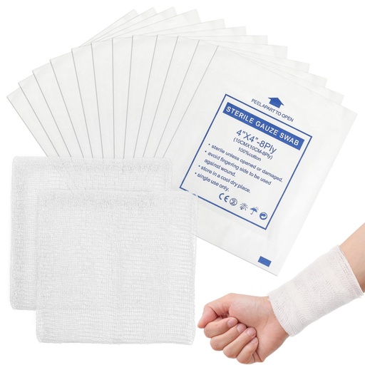 [BRSRGFQ3O5YQKEYV] GANAZONO 50pcs 10x10cm Cotton Gauze Pads Highly Absorbent Non-Stick Gauze Squares for Care and First Aid Bandaging Supplies