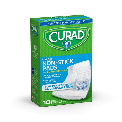 [BRSWIHQPBQBQ2C3Y] Medline Pad Non-Stick Sterile Curad with Adhesive, 2 Inch x 3 Inch, 12 Count