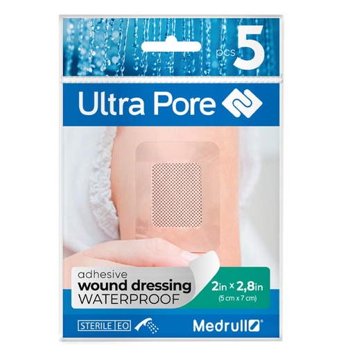[BRSRABTQBUHQKHIU] Medrull Sterile Transparent Dressing 2x3 Ultra Pore - Waterproof Adhesive Bandages - Highly Absorbent Dressing Pad for First Aid and Wound Care, Ideal for Showering, Sports, Bathing
