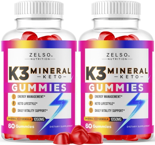[BRSRMYILDIBQ2AD5] (2 Pack) K3 Mineral Keto Gummies - Keto K3 Mineral Gummies, K3 Mineral Advanced Formula Gummies - K3 Vitamin Supplement, Keto ACV Gummies K3 Mineral Gummy - 120 Gummies for 2 Months