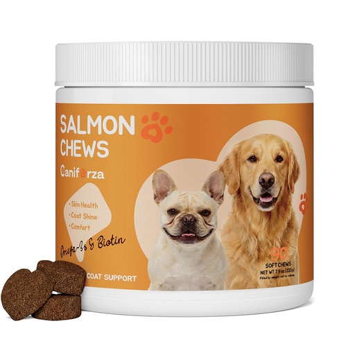 [BRSRGFD3OJ5QMFLF] Omega 3 Fish Oil 90 Soft Chews for Dogs with Algae Omega-3, Salmon Oil, Kelp & Biotin | Skin & Coat Support, Comfort for Itchy Skin & Immune Support