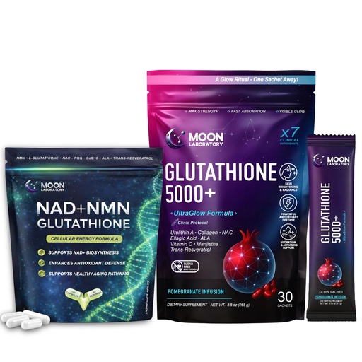 [BRSRGGAQCUOQA3QV] NMN + Glutathione Ultimate Antioxidant & Energy Bundle – NAD+ Support, Cellular Defense & Glow