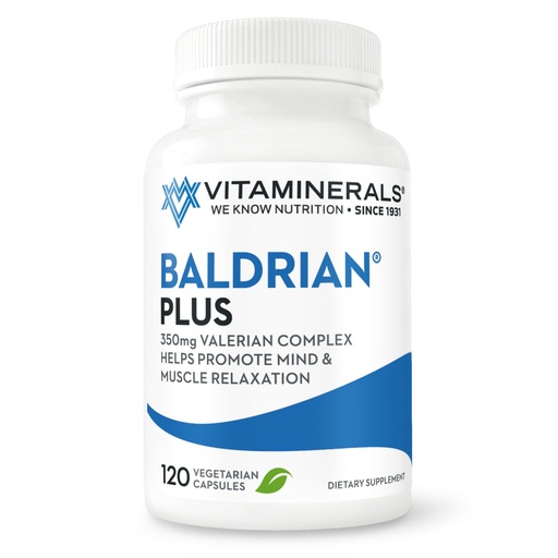 [BRSWGGQ5OIPROE3K] Vitaminerals 33+ Baldrian® Plus Natural Relaxing Support Standardized Valerian Extract (120)