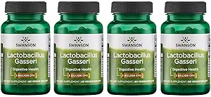 [BRSWGZIDOEFGAHY3] Swanson Lactobacillus Gasseri - Probiotic Supplement Supporting Digestive Health with 3 Billion CFU - Design-Release Satiety & Fat Metabolism Support - (60 Veggie Capsules) 4 Bottles