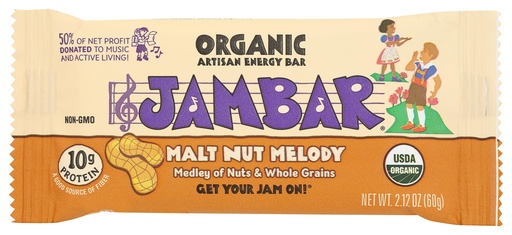 [BRSROAYZBEFAKCD6] Jambar, Bar Energy Malt Nut Melody Organic, 2.12 Ounce