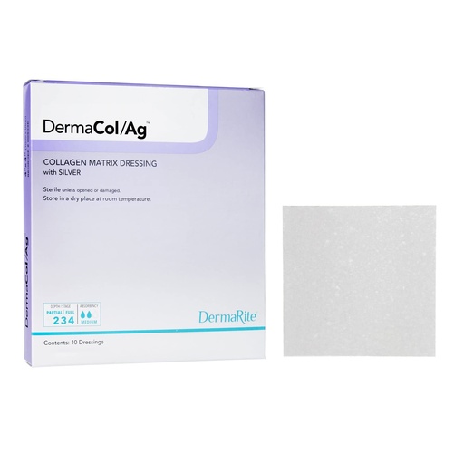 [BRSWGFICO54GG3LJ] Dermarite Industries Dermacol Ag Silver Collagen Dressing, 2x2, 10 Count