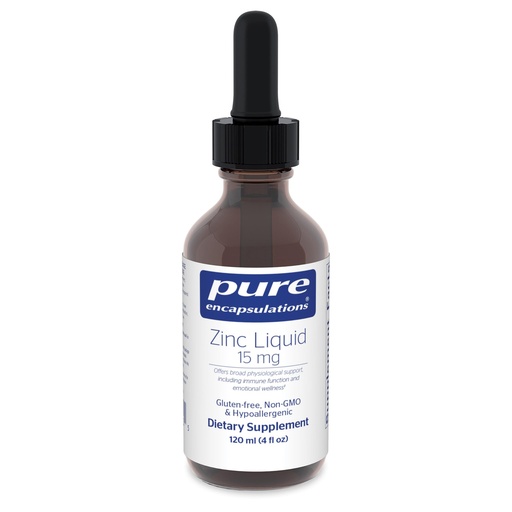 [BRSWIZD5CMIQKHY3] Pure Encapsulations Zinc Liquid 15 mg | Zinc Gluconate Hypoallergenic Supplement for Immune Support | 4 fl. oz.