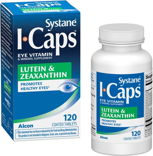 [BRSWIYTZOV6WCD3U] Systane ICaps Eye Vitamin & Mineral Supplement, Lutein & Zeaxanthin Formula, 120 Coated Tablets