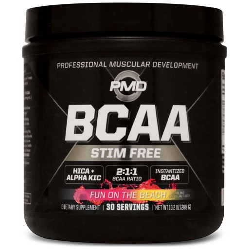 [BRSWYHARCV7RYFDH] PMD Sports BCAA Stim-Free Amino Acids - Better Workout Performance, Enhanced Recovery, Daily Energy, Muscle Builder, and Muscle Sparing - BCAA Powder Drink Mix - Fun on the Beach (30 Servings)