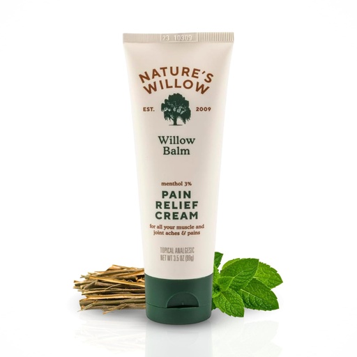 [BRSW2AATCAPGOCI7] Nature's Willow Willow Balm Natural Pain Relief Cream for Muscles & Joints | Fast-Acting with Willow Bark & Menthol | Free from Artificial Fragrances & Dyes | 3-Pack | 3.5 fl oz