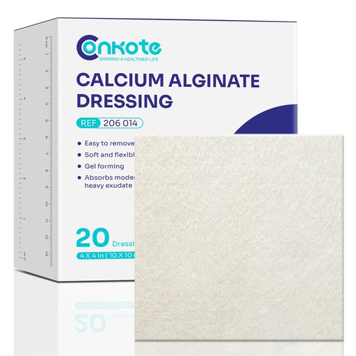 [BRSRAHQHC5YAGDTH] Calcium Alginate Dressing 4” x 4”, 20 Pack, Non-Stick Padding, Sterile