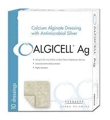 [BRSWKHAIOMHQ2HDX] ALGICELL Ag Silver Calcium Alginate Dressing - 2" x 2" - Box of 10